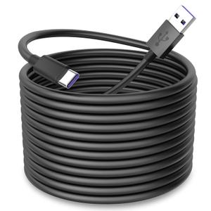 iMangoo USB to USB C Power Cable for CCTV Camera, 33FT Type C Long Power Extension Cable for Tapo TP-Link Xiaomi Mi eufy Security Camera Outdoor Indoor Cord with 10 Wire Clips Cable Nails Black