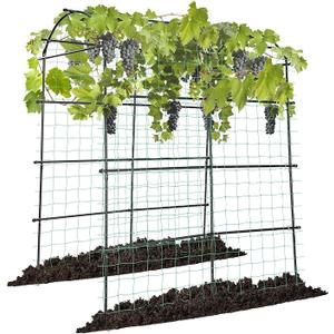 VIVOSUN 7Ft. Arch Trellis for Climbing Plants, 7 x 6 x 7ft Tall Metal Tunnel Trellis, Lightweight Metal Plant Support Archway with Nylon Netting for Climbing Vine, Vegetables, Fruits, Flowers, Black