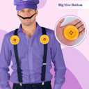 PIIDUOO Super Brothers Halloween Costume for Adult - Hat Mustaches Gloves Accessories for Men Halloween Cosplay