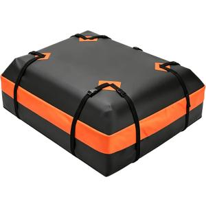 DUMOS Car Rooftop Cargo Carrier 15 Cubic Feet, Car Roof Waterproof PVC Bag, with Anti-Slip Mat, Combination Luggage Lock, Reinforced Straps & Door Hooks, Fit Vehicles with/Without Roof Racks