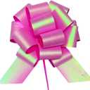 6 PcsGlitter Pearlescent Pull Bows for Gift Wrapping,6 Inch Shiny Gift Bows,Decorative Ribbon Bows for Flower Bouquets, Baskets, Birthday Presents, Anniversary & Wedding Decorations (Bright Pink)