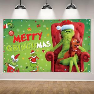 Merry Christmas Photo Backdrop Merry Christmas Banner Xmas Winter Holiday Party Decorations and Supplies for Home-7143''