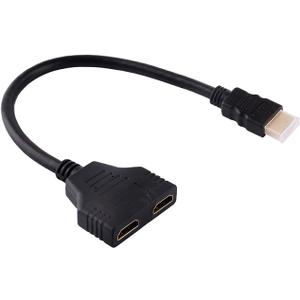 HDMI Splitter 1 in 2 Out Cable Splitter Male to Dual Female 1 to 2 Way HDMI Adapter Cable, for HDTV, PlayStation 3, DVD, LCD and projectors, Support 2 TVs at The Same Time, 11.8 Inch