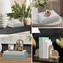 2 x Aesthetic Decorative Books for Home Decor, Set of 2 Linen Faux Book Storage Boxes, Decorative Book Boxes for Coffee Table, Bookshelf, Mantel, Living Room, Office, Bedroom (Green+Beige)