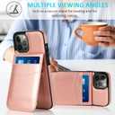 iPhone 14 Pro Wallet Case with Credit Card Holder Case for Women Men PU Leather Wallet Case for iPhone 14 Pro Case 6.1 inch (Rose Gold)