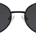 SOJOS Retro Oval Sunglasses for Women Trendy Sun Glasses Classic Shades UV400 Protection SJ1217 Black/Grey Lens