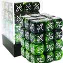 36pcs 12mm Marble Green & Gemini Green Dice Counters Set, Small Token Dice Compatible with MTG, CCG, Card Games