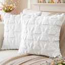 Artscope Easter Bunny Pillow Covers 18x18 Set of 2 Decorative Easter Rabbit Throw Pillow Cases Soft Plush Faux Fur Couch Cushion Case for Holiday Sofa Bed Room Home Decor-Cream