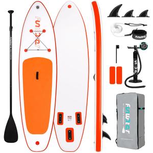 FunWater Inflatable Ultra-Light Stand Up Paddle Board for All Skill Levels with Premium SUP Paddleboard Accessories,Non-Slip Comfort Deck for Youth & Adults (Sunset Orange)