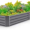 Land Guard 1241ft Galvanized Raised Garden Bed Kit for Vegetables, Galvanized Super Large Metal Planter Raised Garden Boxes Outdoor(359 Gallon CapacityGrey (Gray)