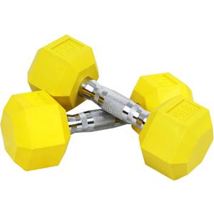 Colored Rubber Coated Hex Dumbbell Weight Set,Multiple Packages 15LB Pair