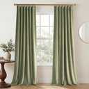 StangH Sage Green Floor to Ceiling Curtains, Luxury Light Blocking Velvet Drapes with Energy Saving Solid Thermal Insulated Holiday Decor for Living Dining Room, W52 x L108, 2 Panels