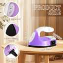 Zhehao 4 Pcs Mini Craft Iron Small Heat Press 3.39 x 2.36 x 2.56 Portable Heat Transfer Machine with Charging Base Accessories DIY Clothe Bead Patch Bag Hat Vinyl(Purple, Olive Green, Blue, Yellow)