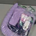 Baby Car Seat Head Support for Girls, Infant Carseat Insert Super Soft Fleece Newborn Headrest Seatbelt Covers for Car Seat, Stroller, Bouncer, Purple Flower