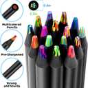 6 x 16 Pcs Rainbow Colored Pencils, Art Supplies Stocking Stuffers for Kids, Creative Teens Gifts Trendy Stuff for Girls Age 5-12, Great Party Favors Gift for Birthday/ Valentine's Day/ Easter/ Christmas