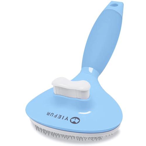 Cat Hair Brush,Cats Brushes for Shedding,Soft Silicone Self Cleaning Brush for Short and Long Haired Cats for Grooming and Shedding (Blue)