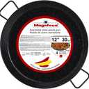 MAGEFESA 12" Enameled Steel Paella Pan - 30cm - 4 Servings, Ideal for Outdoor Cooking and Making Your Own Traditional Valencian Paella, Easy Cleaning (Black)