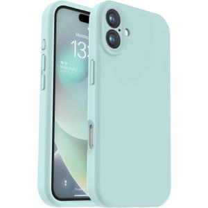Vooii Compatible with iPhone 16 Case, Liquid Silicone Upgrade [Camera Protection] [Soft Anti-Scratch Microfiber Lining] Shockproof Phone Case for iPhone 16 6.1 inch - Mint