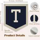 Lacama Toddler Boys Room Decor Name Pennant Flag, Vintage Baby Boy Nursery Wall Art, Name Sign for Toddler Bedroom Playroom Kidsroom,Baby Boy Gifts,Letter T 12x14 in