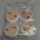 4PCS Solid Wood Furniture Legs White Wooden Round Furniture Bun Feet 2" Tall Replacement Dresser Legs Sofa Cabinet Couch Replacement Legs (White)