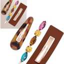 Kitsch Stackable Hair Clips - Fashion Acrylic Clips | Large Clips for Thick & Thin Hair | Hair Accessories for Women & Girls - 3 Pcs