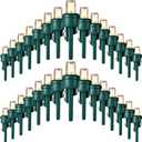 Honoson 180 Count 5 mm Winter LED Replacement Bulbs Bulk Wide Angle Winter LED Light Bulbs String Replacement Festival Light Garland Outdoor Tree Home Decoration (Green Base with Warm White Bulb)