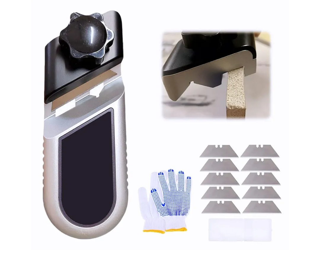 Drywall Chamfer Tool, Gypsum Board Chamferer, Plasterboard Fast Cutter, Plasterboard V Edger Chamfer, Hand Plane Gypsum Board Cutting Tool with 10 Blades for Woodworkers