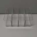 STORi 4-Compartment Clear Plastic Organizer, Rectangular Divided Makeup and Vanity Storage Bin, Use Upright for Eyeshadow Palettes, Made in USA