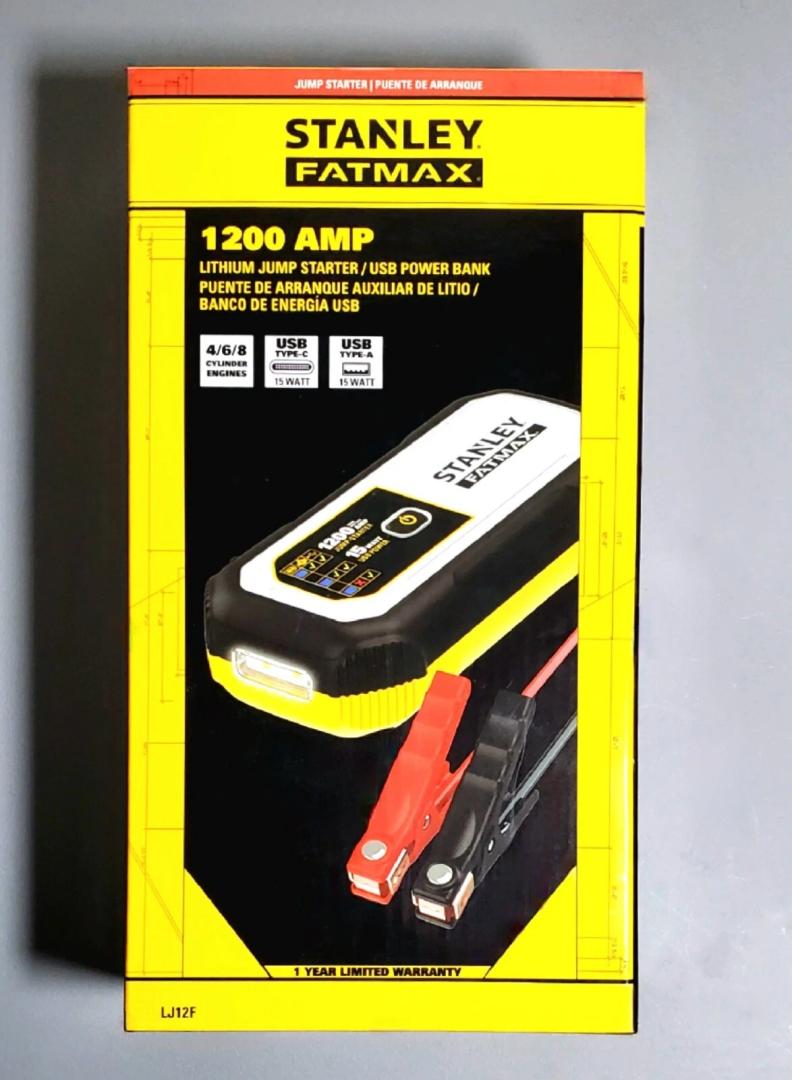 Stanley FatMax 1200A, Lithium Jump Starter with 15 Watt USB-A and USB-C Power