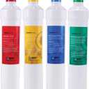 Watts Premier RO 4-Pack Filter Kit for 4 Stage Pure Plus/Zero Plus Reverse Osmosis System, Push Button Water Filter Replacement, Sediment, Carbon Pre- & Post, and Membrane Variants Included