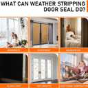 Black Rubber Weather Stripping Door Seal Strip, D Shape Door Weather Seal Strip, Self-Adhesive Soundproofing Frame Insulation Tape for Doors Frame/Window Seal,Blocks Cold Drafts Noise
