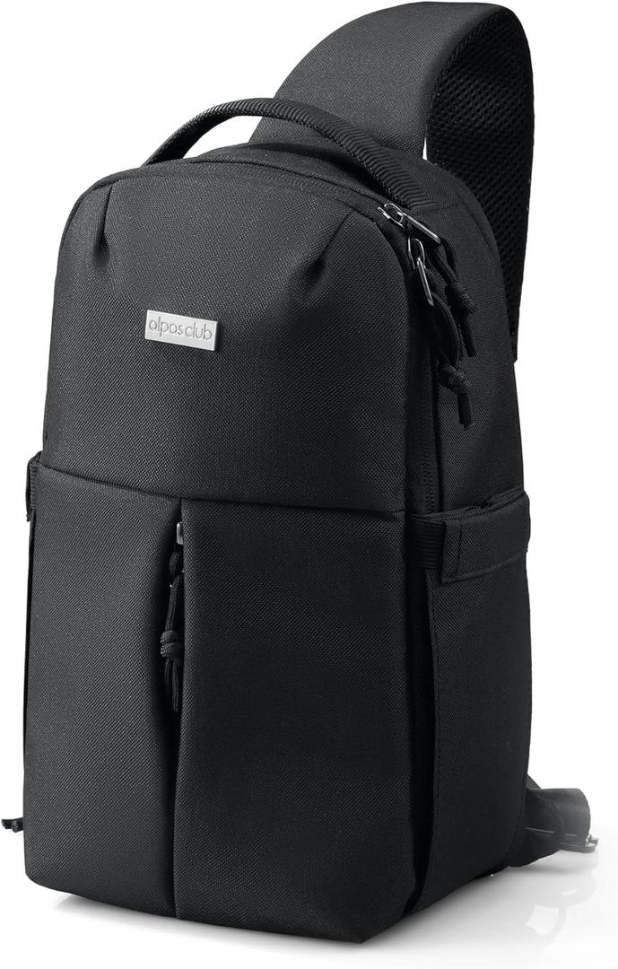 Expandable Tablet Sling Bag  Black  Sleek Crossbody for EDC, Travel & Light Hiking, Lightweight Water-Resistant, Organized Storage with Anti-Theft Pocket, Fits Tablets up to 11