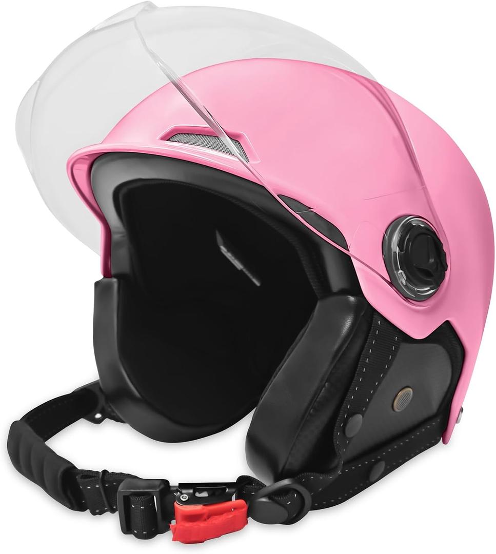 Motorcycle Helmet for Adults Half Helmet with Windproof Mask for Cruiser , Road Bikes, Electric Bikes, Scooter Cool Helmet for Men and Women,DOT Approved, Medium
