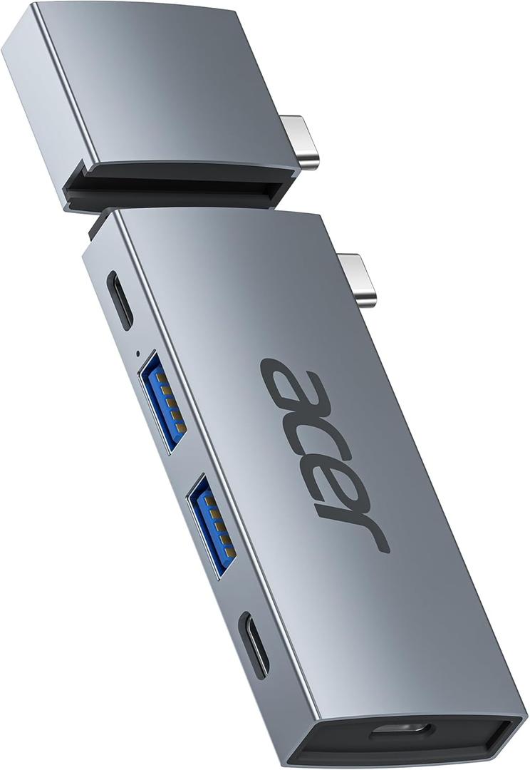 Acer 6 in 2 Detachable USB C Mac HDMI Adapter Multiport Hub Dongle for MacBook Pro/Air M3 M2 M1 13"-16" with 4K@60Hz, Compatible with Thunderbolt 3/4, 100W PD Charging, 2 USBA & 2 USBC 3.0 Data Ports