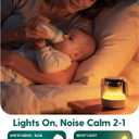Babelio Pocket Glow White Noise Sound Machine - Upgraded 7 Color Night Lights, 20 Non-Looping Sounds, Timer & Memory Function, Portable for Adults & Babies, Black