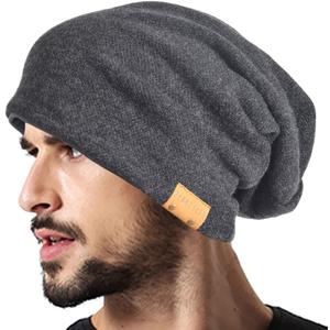 VECRY Men Oversized Slouch Beanie Large Skullcap Knit Hat (Grey) VECRY Men Oversized Slouch Beanie Large Skullcap Knit Hat (Grey)