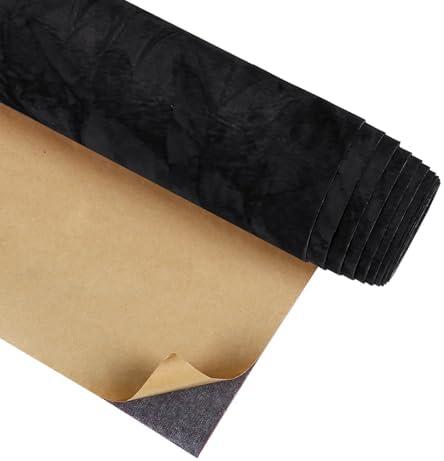 CRE8TIVE Crinkle Crushed Velvet Wallpaper Black Peel and Stick Wallpaper Self Adhesive Velvet Flocking Liner for Jewelry Drawer Box Lining Black Felt Sheets for DIY Crafts Displays Accent Wall