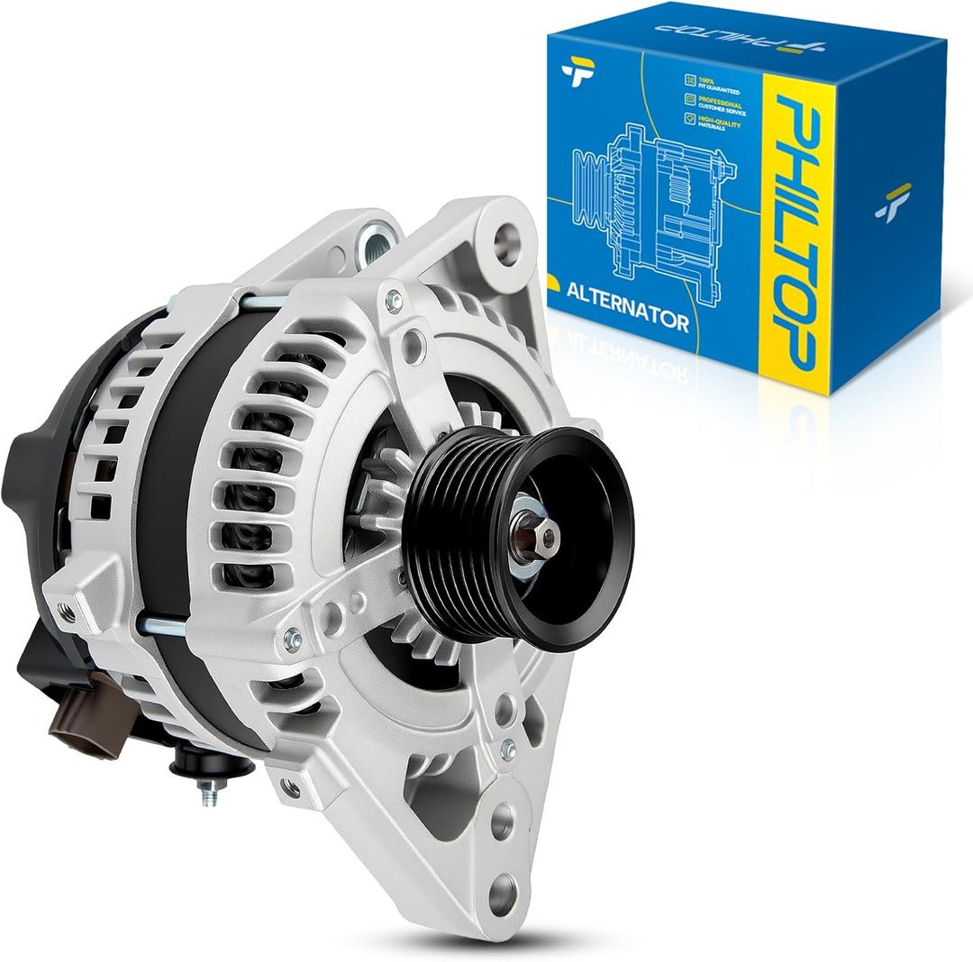 PHILTOP Alternator for Toyota 4Runner 2003-2009 4.0L, 2005-2015 Tacoma 4.0L, Replace# 11139N,11129, 11139, 13984,12V, 130Amp; Rotation: Clockwise, Number of Grooves: 7-Groove Pulley