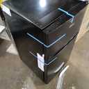 Midea WHD-113FB1 Double Door Mini Fridge with Freezer for Bedroom Office or Dorm with Adjustable Remove Glass Shelves Compact Refrigerator, 3.1 cu ft, Black