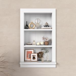Recessed Medicine Cabinet with Shelves in-Wall Medicine Cabinet Organizer for Bathroom, Kitchen or Bedroom Modern White Niche Storage Cabinet 14"x24"