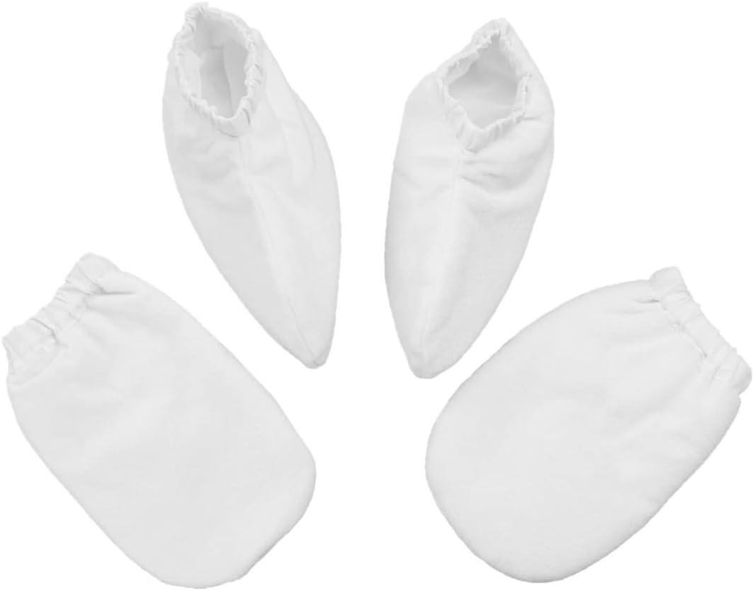 MERRYHAPY 2pairs Paraffin Wax Gloves Hand Heat Therapy Mitts for Men Women White Eczema Gloves Cloth and Polyester Liner