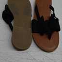 FISACE Womens Slip On Flip Flops Ring Toe Strappy Summer Gladiator Flat Sandals (11, Black)