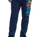 ED HARDY Mens Panther Bulldog Sweatpants in Midnight EHMR8006-1 XL