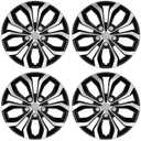 AutoBeeDen 4-Pack Universal Hubcaps Replacement R17 17 inch, Steel Wheel Rim Cover for Most Cars Trucks Sedans SUV, 17" 17 in Wheel Covers Hub Caps (Silver+Black Color)
