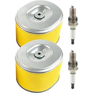 2 Pack GX240 GX270 Air Filter w/spark plug for Honda 8HP 9HP Engine Air Filter Plus Foam Pre Filter 17210-ZE2-505 17210-ZE2-822 17210-ZE2-515