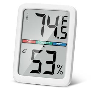 Digital Thermometer Hygrometer, Large LCD Screen Room Thermometer Temperature, Wall Thermometer Humidity Indoor with High Accuracy, Suitable for Greenhouse, Home and Office Measuring Devices