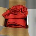 MIULEE Christmas Linen Cafe Curtains 36 Inch Length for Kitchen Bathroom Over Sink 2 Panels, Farmhouse Rod Pocket Short Semi Sheer Light Filtering Tier Curtains for Small Half Window W26" x L36", Red