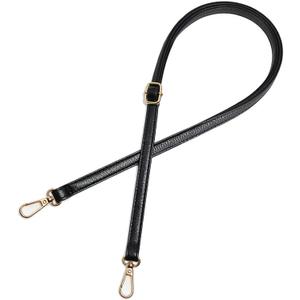 Black Purse Strap 0.47 IN Narrow Vegan Leather Replacement Crossbody Strap for Handbags, Adjustable 28-51 IN Shoulder Bag Strap for Crossbody, Shoulder & Handbags