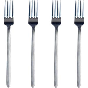 Thickened Stainless Steel Forks,4 Piece Set of Stainless Steel Hammer Fork Set,Tree Shaped Texture Handle Fork,4 Pieces,Silver