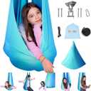 OUTREE Sensory Swing for Kids with 360 Swivel Hanger, Indoor Therapy Swing Great for Autism, ADHD, Sensory Processing Disorder, and Autistic Children (Blue/White)